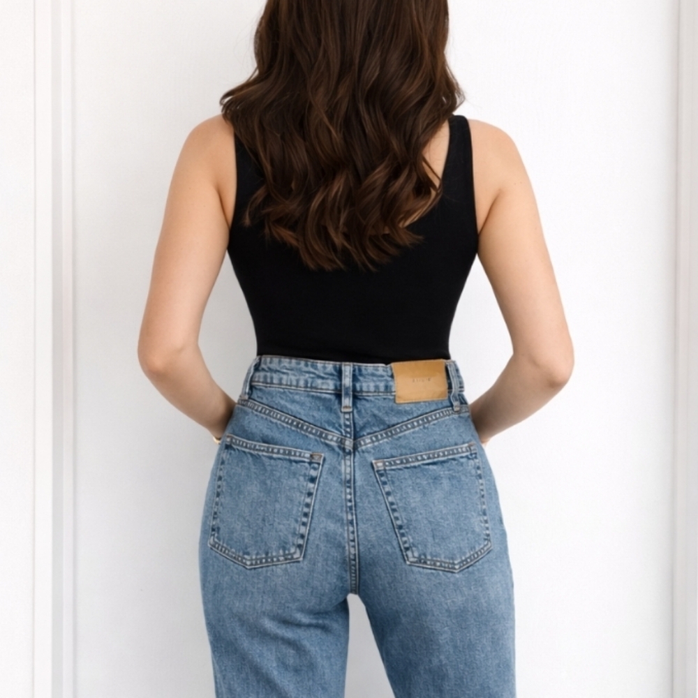 & Denim | Mom Jeans Ultra High Waist Size 6 - Picture 2 of 12